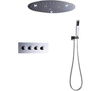 Shower Head European Colorful LED Shower Round Top Spray Hidden Type Thermostatic Multi-Function Spa Spray Massage Shower Set Shower Faucet