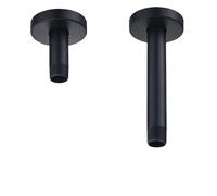 Shower Head Extension Arm Tube de bras d'extension pomme douche noir, 4/8/12 pouces, tige montée au plafond en acier inoxydable, barre fixe for accessoires salle bains(4 INCH)