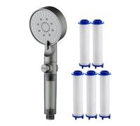 Shower Head, Handheld Sprayer, 5 Spray Modes, Built-In Filter System, Silicone Nozzles for Home, Gym, Dorm, Apartment, RV, Indoor and Outdoor Uses, 10.63x3.54 inches