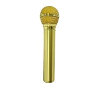 Shower Head, Microphone Showerhead, Strong Flow Aluminum Alloy Compact Portable Easy Install Stylish Look Lightweight, High Pressure Shower for Home Camping, 2.36x2.36x8.66 Inches, Gold
