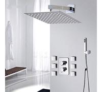 Shower Head Wall Mounted Square Style Brass Rainfall Shower Set New Rainfall Bathroom Shower Kit