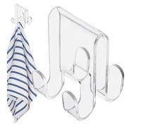 Shower Hooks Over Glass Door - 3.1 Inches Double Sided Acrylic Hanger | Transparent Bathroom Accessory - No Tools Needed For Easy Organization Of Towels And Shower Items Washcloth, Clothes And Towel