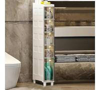 Shower nizer Slim Floor Cabinet for Bathroom 3/4/5 Tier Tier Tall Storage Unit Side Nizer with Plastic Drawers & Wheels Durable Bathroom Storage Solution