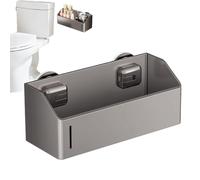 Shower Organizer Suction Cup - 28cm Steel Wall, Hollow out Adhesive Rack, Removable Hanging Shelf, Strong Vacuum Grip Mount | Multifunction Holder for Kitchen Toilet Bathroom Accessories Storage