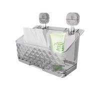 Shower Organizer Suction Cup, Bath Shelf for Wall, No-Drill Kitchen Rack for Seasoning or Bathroom Storage, Mounted Organizer with Drainage Holes, Easy Installation for Shower, Sink, or Countertop