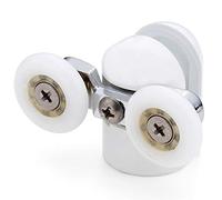 Shower Part Lot de 2 Rouleaux de Porte de Douche Double sur Le Dessus de la Roue de 23 mm Blanc RU2