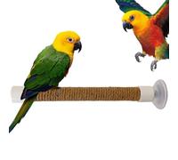 Shower Perch - Parakeet Rack with Suction Cups | Bird Shower Stand for Parrots, Cockatoos, Macaws, and Small Birds | Window and Mirror Mount Training Perch for Bath Or Play