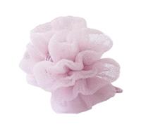 Shower Pouf, Bath Puff, 2in1 Mesh Puff Ball with 5 Inches Diameter, Skin Cleansing Sponge for Body Wash, Daily, Showers, Family, Presents, Man, Women, Adults Use Gray White