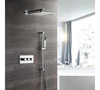 Shower System 2 Function Concealed Shower Set with Hand Shower System Thermostat Complete Copper Valve Body Wall Booster Shower Practical Set Beautiful