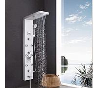 Shower System 5 Functions Shower Panel Shower Set Shower Columns Made of Stainless Steel with Hand Shower Waterfall Rain Shower Head and Bathtub Spout with