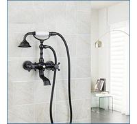 Shower System Bathroom Shower Faucets Bathtub Mixer Tap Double Handle Wall Bracket Oil Rubbed Bronze Shower Set Shower Head and Hand Shower