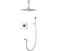 Shower System Concealed Adjustable Shower Faucet Set with 10 inches Shower Head Single Handle Shower Set Bathroom with Hand Shower and Tub Spout,Chrome (Chrome)