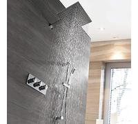 Shower System Concealed Shower Faucet Shower Set Practical in The Wall Type Hot and Cold Two Function with Stem Square Top Spray Beautiful
