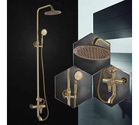Shower System European Style Pure Copper Antique Shower Carving Craft Supercharged Retro Shower Set Hand-Drawing Exquisite Delicate Beautiful Practical