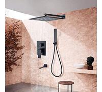 Shower System Oil Rubbed Bronze Bathroom Shower Mixer Faucet Brass Embedded Box Control Valve Shower Set Swivel Spout 8/10/12/16 12 inch Shower Head-10 inch Shower Head