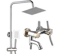 Shower System Thermostat Anti-Scalding Shower Set Copper Shower Faucet Booster Top System Silver Gold Spray Lift Shower 3 Kinds of Stalls Beautiful Practical