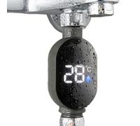 Shower Temperature Gauge - PC Stainless Steel Thermometer, Digital Water Meter | 106x45mm Intelligent Display Design with Rotatable Feature, Real Time Heat Monitor for Bathroom Showerhead Household Ba