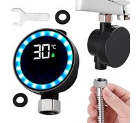 Shower Temperature Meter - 9.3x6.9cm Waterproof Measuring Tool | LED Digital Display Bath Temperature Gauge | For Kids Shower Faucet Showerhead Bathroom Kitchen