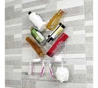 ShowerGem Étagère de Douche | Paquet de 2 | Pas de ventouses | Montage mural avec adhésif Amovible sans dommage | Organisateur de salle de bain | Étagère de douche réglable | Acrylique