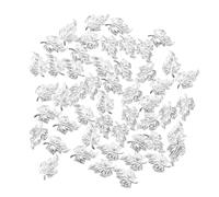 SHOWERORO 100 Pièces Charmes de Manucure -même Forme Feuille en Métal Argenté Léger et Facile à Ranger pour Décoration D'ongles DIY et Loisirs Créatifs