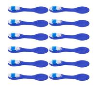 SHOWERORO 12 Pièces Brosse à Dents de Prison, Brosse à Dents de Voyage, Poils Souples, Manche Court, Plastique et Nylon, Bleu, Prise Confortable, Usage Institutionnel, pour Prisonniers