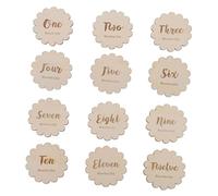 SHOWERORO 12pièces Cartes Commémoratives De Croissance Pour Célébration Des Mois De Naissance Cartes Bois Avec Designs Adorables Pour Photographie Et Souvenirs