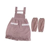 SHOWERORO 1ensemble Tablier Long Étanche Avec Manchons Pour Cuisine Barbecue Et Activités Manuelles Couleur Café