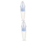 SHOWERORO 2 Pièces Bouteille De Céréales De Riz Mangeoire à Cuillère Pour Bébé Mangeoire Pour Bébé Sucette De Fruits Mangeoire à Presser Cuillère à Céréales Blue Gel De Silice