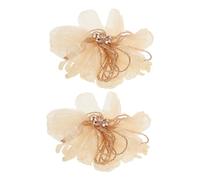 SHOWERORO 2 Pièces Broche Fleur Tissu Vintage Épingles Décoratives pour Robe de Banquet Accessoires Chics pour Femmes Pins Élégants pour Vêtements et Cérémonie