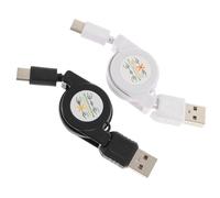 SHOWERORO 2 PièCes CâBle De DonnéEs RéTractable Type-C 80Cm pour TéLéPhones Compatible Chargeur Portable Flexible