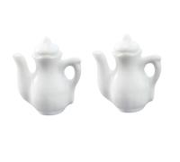 SHOWERORO 2 Pièces Miniature Dollhouse Ceramic Teapots Mini Tea Pots For DIY Home Decoration And Educational Toy