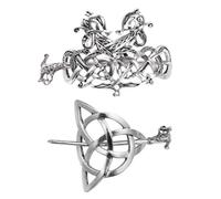 SHOWERORO 2 Pièces Pinces à Cheveux Vintage Alliage Accessoires Coiffure Inspirés de L'art Celte Vikings pour Femmes et Filles Barrettes Durables pour Mariage Fêtes et Usage Quotidien