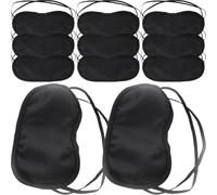 SHOWERORO 24 Pièces Masque de Sommeil Cache-yeux de Sommeil Noir en Polyester, Mousse et Tissu Non Tissé, Double Bandes Élastiques, Léger et Confortable, pour Voyage et Trains