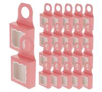 SHOWERORO 25 Pièces Boite Petit Pliable Pliant avec boîte Carafe à vin casier Bouteille Coffret vin étui rétro pour approvisionnement en vin Papier Kraft Rose