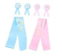SHOWERORO 2ensembles Épingles Dad to Be Et Mom to Be Avec Sash Pour Décorations De Shower Épingles Roses Ceinture Bleue Ceinture