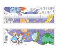 SHOWERORO 2feuilles Toise De Croissance Pour Garçon Fille Motif Astronaute Autocollants Muraux Amovibles Décoration Chambre Garçon Fille Règlement Sticker Mur Intérieur