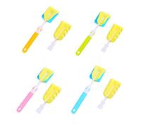 SHOWERORO 2pièces Brosse De Nettoyage Éponge Pour Bouteilles Brosse Et Éponge Remplaçable Idéale Pour Biberons Nippes Et Accessoires Couleur Verte