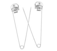 SHOWERORO 2pièces Épingles à Nourrice Tête De Mort Broches Décoratives Pour Vêtements Épingles De Sûreté Pour Quilting Et Couture