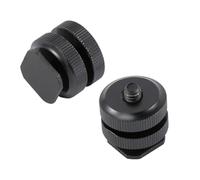 SHOWERORO 3 pièces Adaptateur Griffe Chaussure Froide Alliage Aluminium pour Trépied et Accessoires Caméra DSLR Montage Sabot Flash Noir