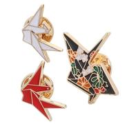 SHOWERORO 3 pièces Broches Origami Cartoon Épingles pour Veste Accessoires Mode Femme et Fille Rouge Blanc Noir