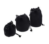 SHOWERORO 3 pièces Lot de Pochettes Étanches pour Objectifs Appareil Photo Néoprène Sacoche de Rangement Petite Moyenne Taille Supérieure avec Cordon de Serrage pour Protection et Transport