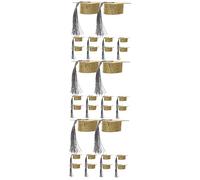 SHOWERORO 30pièces Chapeaux De Graduation Décoratifs pour Verres à Vin Couvercles Forme De Chapeau De Docteur avec Franges pour Fêtes De Diplôme