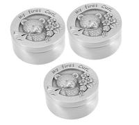 SHOWERORO 3pièces Boîte à Souvenirs Pour Cheveux De Coffret Commémoratif Fœtal Design Ronde Et Amusant Pour Garder Les Souvenirs De Enfance