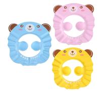 SHOWERORO 3pièces Chapeau De Bain Ajustable Garçon Fille Casquette Anti-eau Pour Lavage De Cheveux Accessoires De Pour Garçon Fille