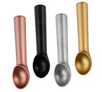 SHOWERORO 4 Pièces Cuillères Boule Glace Aluminium Antiadhésives Cuillères Dessert Ergonomiques Multicolores pour Glace Melon Fruits et Salades