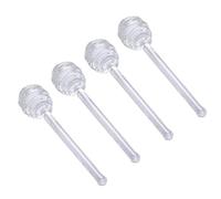 SHOWERORO 4pièces Bâtonnets Verre Miel Agitateur pour Pot de Confiture et Thé Bâtonnets à Miel avec Poignée Longue et Profondes et Sûrs pour Maison ou Cadeau Réutilisable