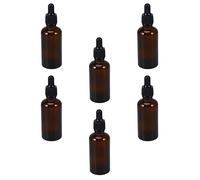 SHOWERORO 6pièces Flacons Compte-gouttes Verre Teintés avec Pipettes Noires Bouteilles Multi-usages pour Huiles Essentielles Parfums et Cosmétiques