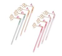 SHOWERORO 8 Pièces Stylos Gel Pendants Éventail Encre Fluide Roller Mignon pour Étudiants et Bureau Design Créatif et Confortable Vert Blanc Rose Jaune