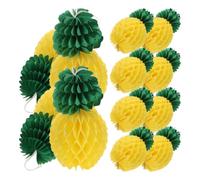 SHOWERORO 9 Pièces Décoration Ananas en Papier, Fruit en Nid D'abeille, Jaune, Style Créatif, Pendentif Décoratif pour Portes et Couloirs, Fête Festive