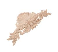 SHOWERORO Applique Décorative en Bois Massif Sculpté 385 X 18 CM Incrustation de Fleur Non Peinte pour Meubles Ornements Européens pour Portes et Murs Décoration Artisanale Polyvalente